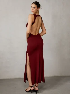 Side Split Backless Long Dress