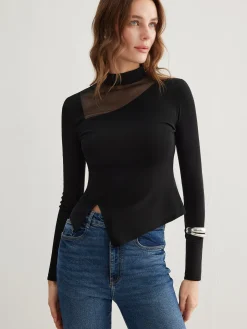 Side Split Jersey Top