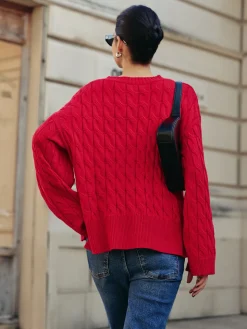 Side Split Twist Sweater
