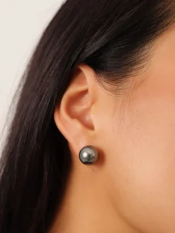 Silver Pearl Stud Earrings