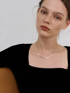 Silver Snake Shape Necklace