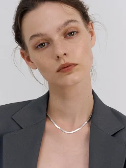 Silver Snake Shape Necklace