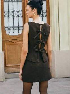 Sleeveless Bow Skirt Set