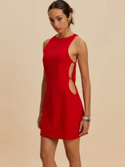 Sleeveless Cutout Crew Neck Dress