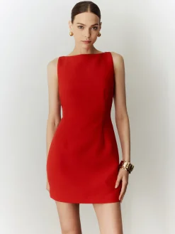 Sleeveless Cutout Solid Dress