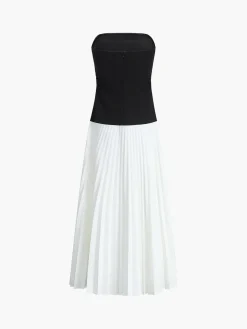 Sleeveless Pleated Long Dress