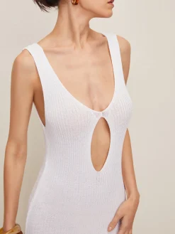 Slim Split Cutout Sweater Dress