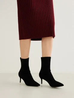 Slingback Heel Suede Ankle Boots