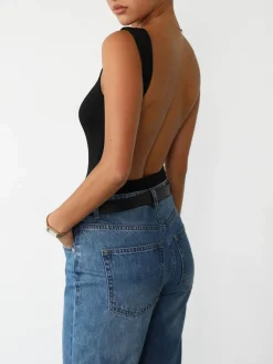 Slinky Open Back Sleeveless Bodysuit