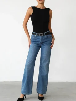 Slinky Open Back Sleeveless Bodysuit