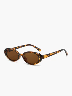 Small Oval Leopard Frame Sunglasses