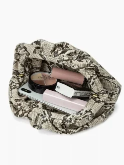 Snakeskin Print Cloud Clutch Bag
