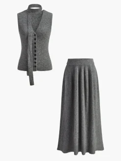 Soft Ribbed Belted Sweater Co-ords