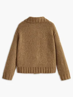 Soft-Buckle Lapel Cardigan