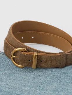 Soft-Buckle Leather Belt
