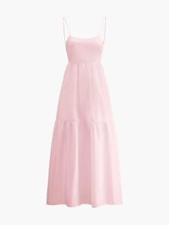 Solid Backless Long Dress