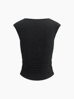 Solid Basic Cap Sleeve Top