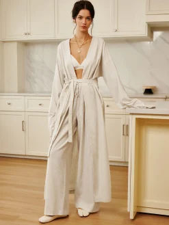 Solid Belted Draped Maxi Long Shirt