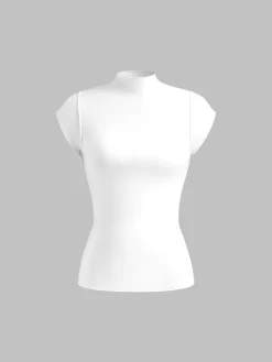 Solid Cap Sleeve Snug Top