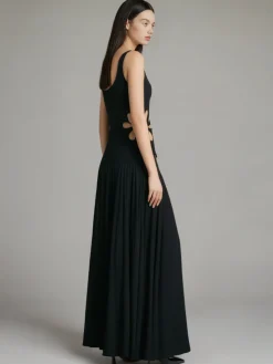 Solid Cutout Sleeveless Dress