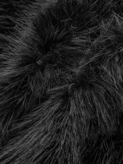 Solid Faux Fur Collar Jacket
