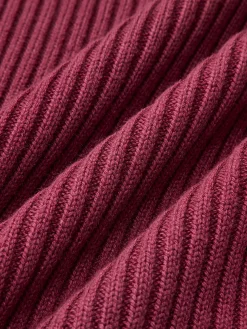 Solid High Neck Split Ribbed Knit Two Pieces Skirt Set