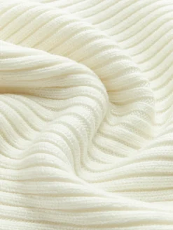 Solid High Neck Split Ribbed Knit Two Pieces Skirt Set