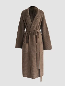 Solid Knit Trench Coat