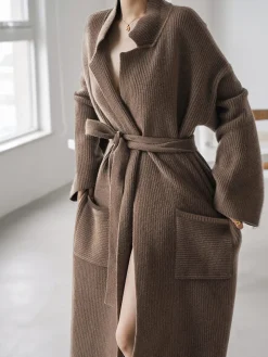 Solid Knit Trench Coat