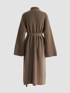 Solid Knit Trench Coat