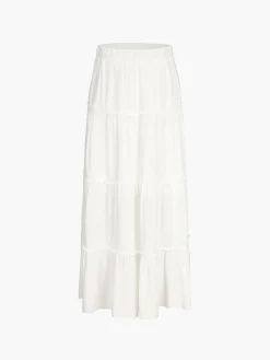 Solid Layered Long Skirt