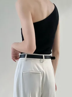 Solid One Shoulder Top