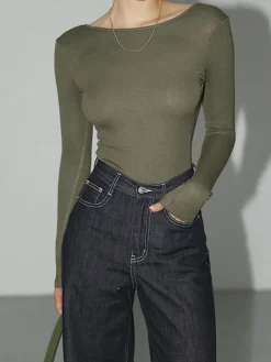 Solid Open Back Bodysuit
