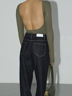 Solid Open Back Bodysuit
