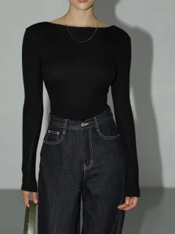 Solid Open Back Bodysuit