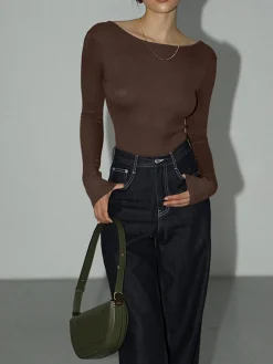 Solid Open Back Bodysuit