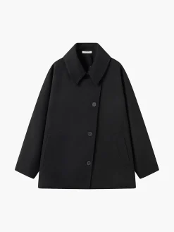 Solid Oversized Pocket Button Coat