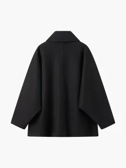 Solid Oversized Pocket Button Coat
