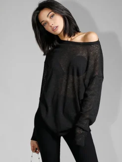 Solid Sheer Long Sleeve Top