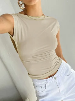Solid Snug Backless Top