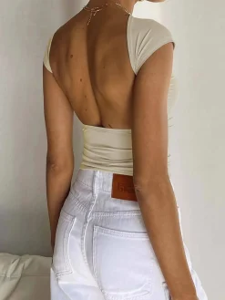 Solid Snug Backless Top