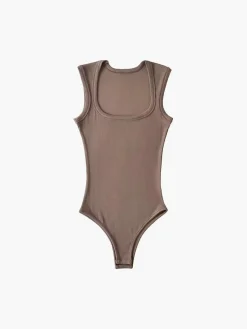 Solid Square Neck Bodysuits