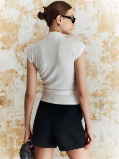 Solid Stand Collar Slim T-Shirt