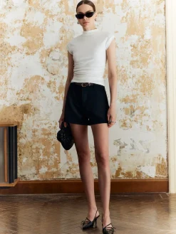 Solid Stand Collar Slim T-Shirt