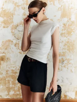 Solid Stand Collar Slim T-Shirt