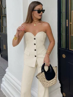 Solid Straight Leg Pants