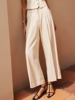 Solid Suit Straight Leg Pants