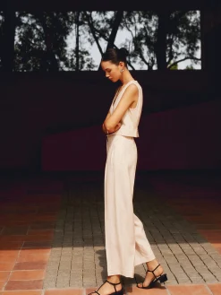 Solid Suit Straight Leg Pants