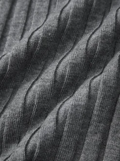 Solid Textured V-neck Knit Top