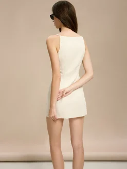 Spaghetti Strap Breasted Short Dress